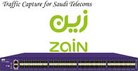 A captação do pacote da rede utiliza ferramentas NPB para telecomunicações de Arábia Saudita na nuvem de Zain